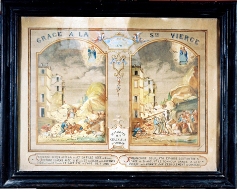 ex-voto, tableau : Eboulement des flancs de la colline du Chateau