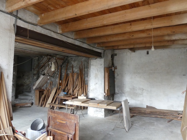 Etage de soubassement, atelier. Vue de volume prise du sud-est.
