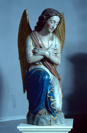 ensemble de 2 statues (en pendant, petite nature) : Anges adorateurs