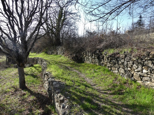 L'ancien chemin de Nyons à Serres, à quelques centaines de mètres à l'ouest du bourg.