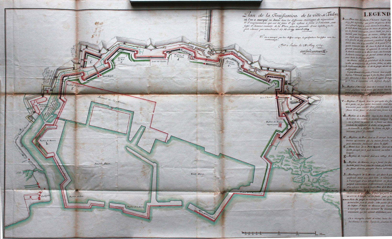 Plan de la fortification de la ville de Toulon. 1759.