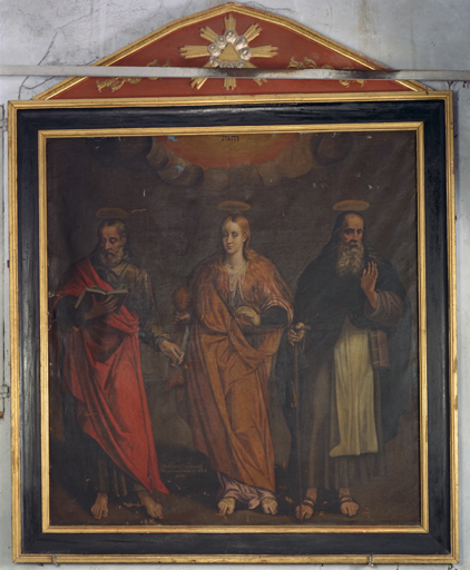 tableau : Saint Barthélemy, sainte Marie-Madeleine et saint Antoine ermite, cadre