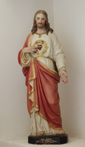 Statue (petite nature) : Christ du Sacré-Coeur