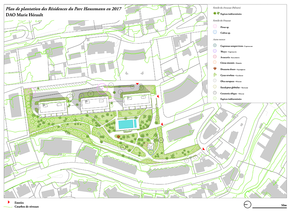 jardin d'agrément de la villa Haussmann, actuellement jardin des Résidences du Parc Haussmann