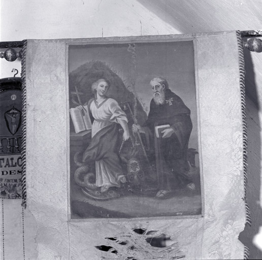 bannière de procession (N° 1), de la Vierge à l'Enfant, de sainte Marguerite et de saint Antoine