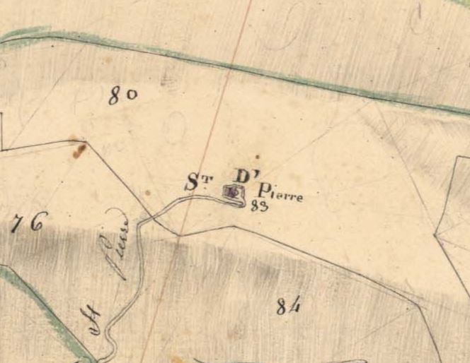 Plan de masse et de situation d'après le cadastre napoléonien de 1830, section B, parcelle 83.