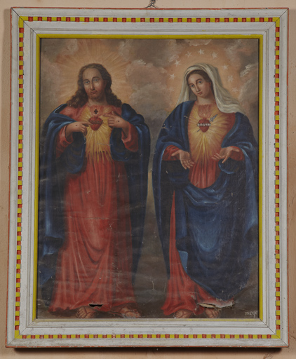 tableau : Le Sacré-Coeur et la Vierge