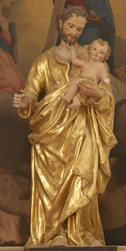 statue (petite nature) : Saint Joseph et l'Enfant Jésus