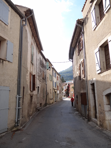 Village de La Palud-sur-Verdon. La R.D. 952 au centre du village.