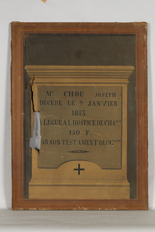 Tableau (donatif) N°30 : don de Joseph Chou à l'hospice de charité, 1813.