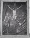 tableau : Christ en croix entouré de la Vierge, de sainte Marie-Madeleine et de saint Charles Borromée