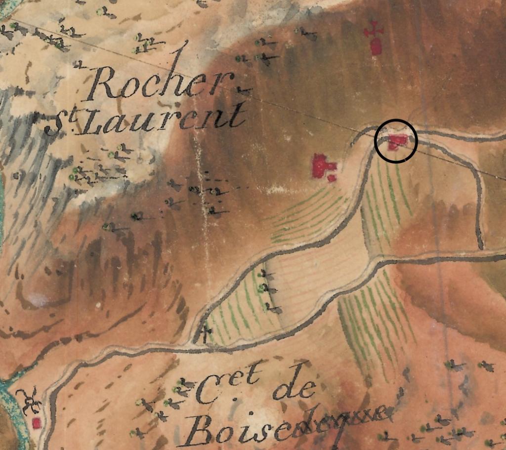 Plan de situation et de masse d'après la carte des frontières de l'est (1764-1778). 