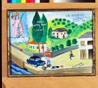 ex-voto, tableau : Accident entre un vélo et une voiture automobile