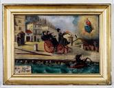 ex-voto, tableau : Accident de milord sur le port de Nice, Mr et Mme Frumente