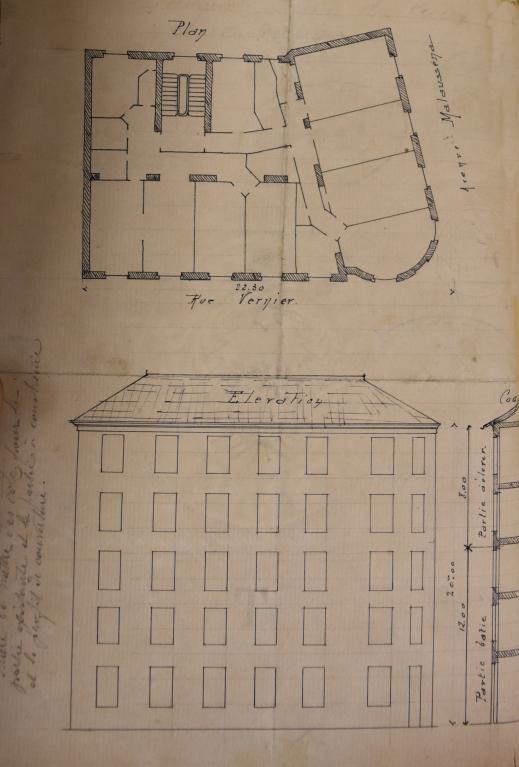 immeubles en série (série de 3) dont l'un devient hôtel de voyageurs dit Hôtel Mirabeau et Vial puis Hôtel Mirabeau puis Hôtel L'Annexe