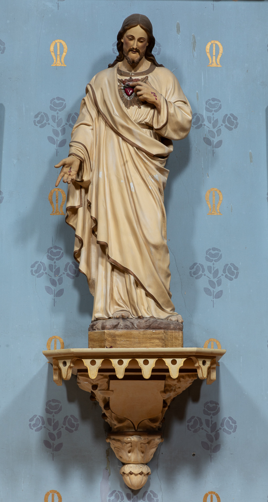 Statue et console de statue (petite-nature) : Christ du Sacré-Cœur