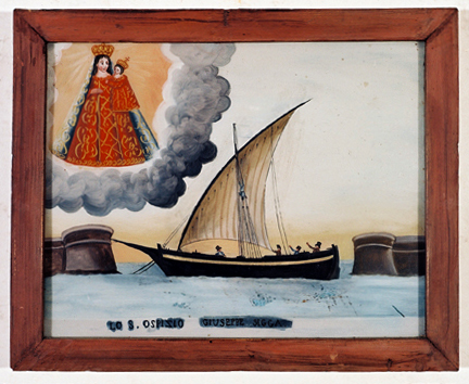 ex-voto, tableau : Accident sur un bateau, chute d'un marin sur le pont, Giuseppe Sigga