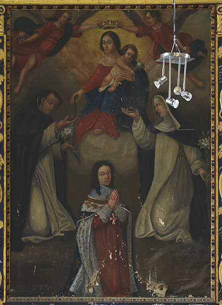 Tableau d'autel : Donation du rosaire avec Louis XIV du retable N°3