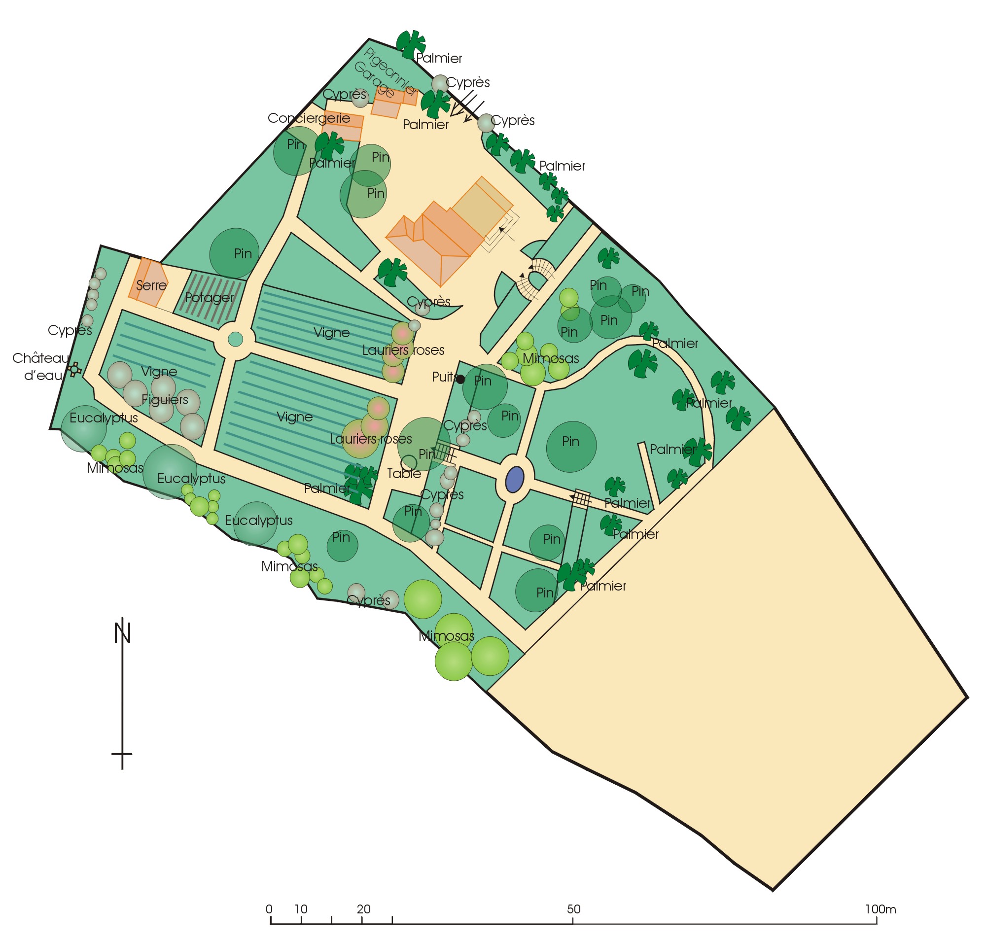 Plan-masse de la parcelle.