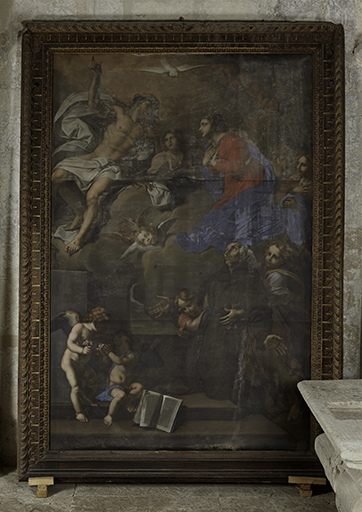 Tableau, cadre : l'Intercession de la Vierge et saint François