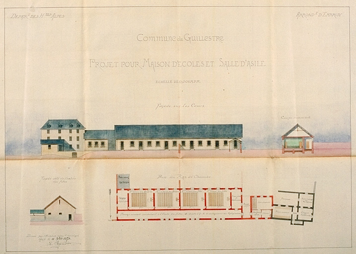 groupe scolaire mixte, mairie, tribunal