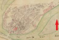 Plan cadastral de la commune d'Entrevaux, 1816, section G, parcelles 271, 272, 273.
