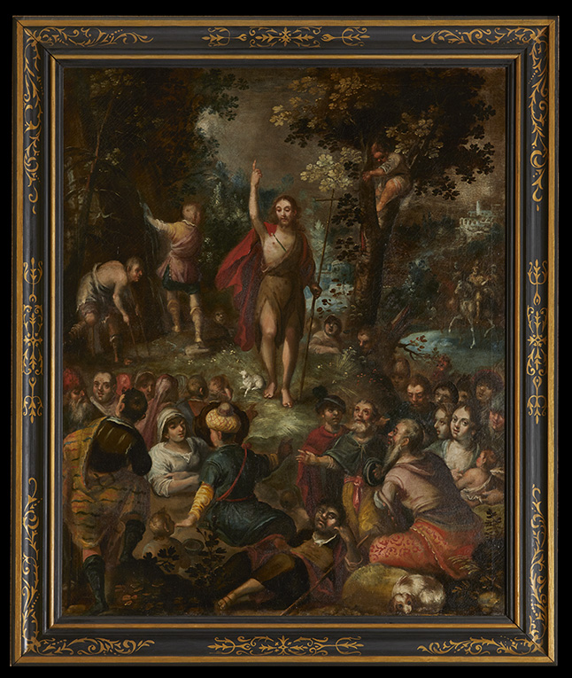 Tableau, cadre : le Prêche de saint Jean-Baptiste