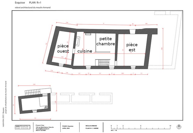 [Bâtiment principal. Plan du rez-de-chaussée surélevé.]
