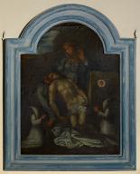 Tableau : la Déploration du Christ avec les pénitents blancs