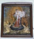 tableau : Vierge à l'Enfant remettant un chapelet à deux pénitents