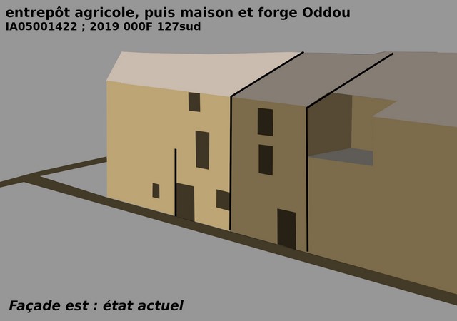 Façade est, état actuel.