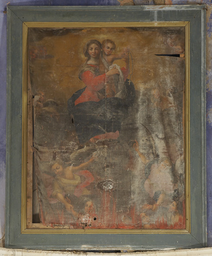 tableau : Scène de purgatoire avec la Vierge à l'Enfant
