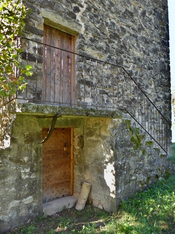 Bâtiment du colombier. Elévation nord, escalier extérieur.