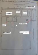 Plan de la Chapelle de Notre Dame de Santé et de la Ferme dite du Couvent.