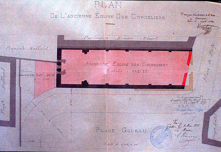 couvent de cordeliers, puis parfumerie Bruno Court, actuellement magasin de commerce, parc de stationnement et hôtel de voyageurs Charme Hôtel du Patti