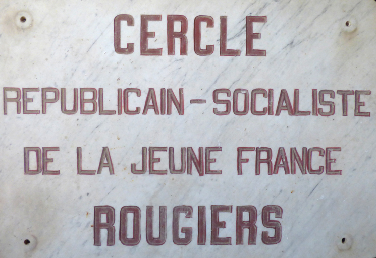 plaque décorative : cercle républicain-socialiste de la Jeune France