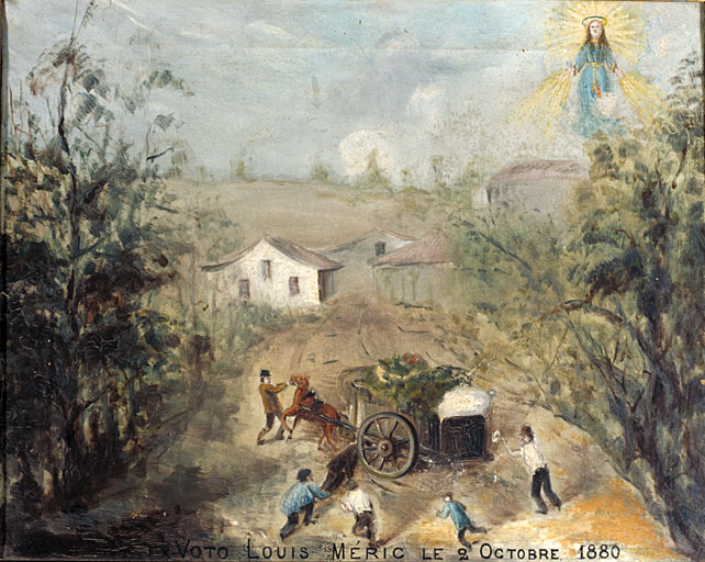 tableau, ex-voto : Accident de charrette de Louis Méric