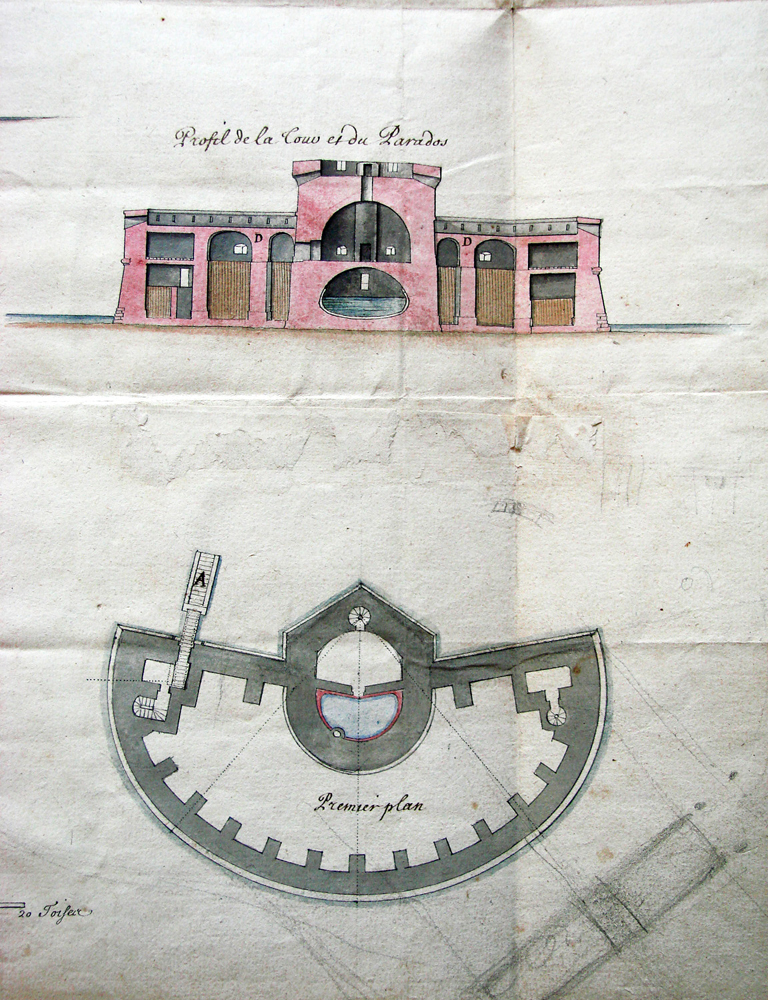 [Toulon. Fort Saint-Louis] Profil de la tour et du parados.] 1701
