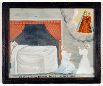 ex-voto, tableau : Demande de guérison d'une femme, Dona Almas