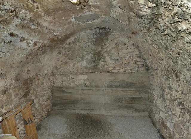 Etage de soubassement, cellier. Vue de volume prise de l'est.