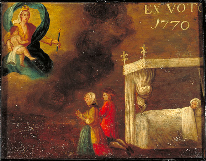 tableau, ex-voto : Demande de guérison d'une fillette (N° 1)