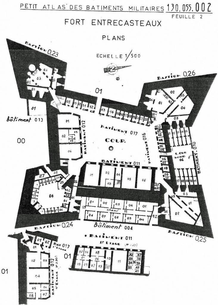 [Plan des prisons du donjon du fort d'Entrecasteaux], 1947.