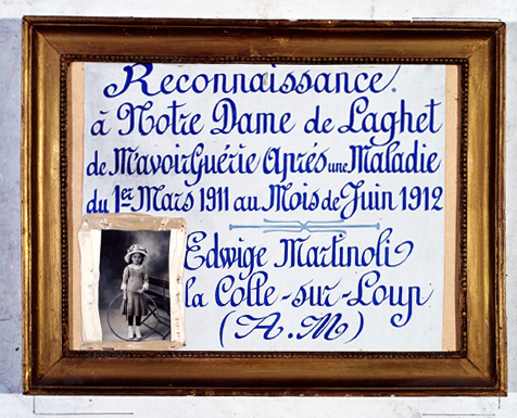 ex-voto, tableau : Reconnaissance pour guérison, Edwige Martinolli