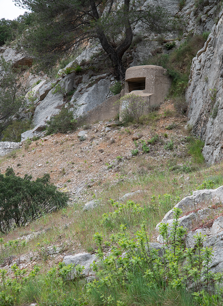 Verrou de Ners,  côté nord de la route : tobrouk haut, type Vf58, couvert en guérite.