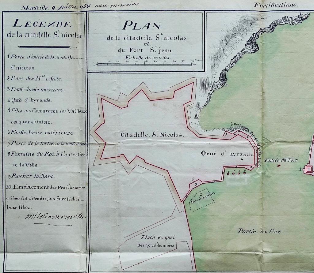 Plan de la citadelle St Nicolas et du fort St Jean, 1768.