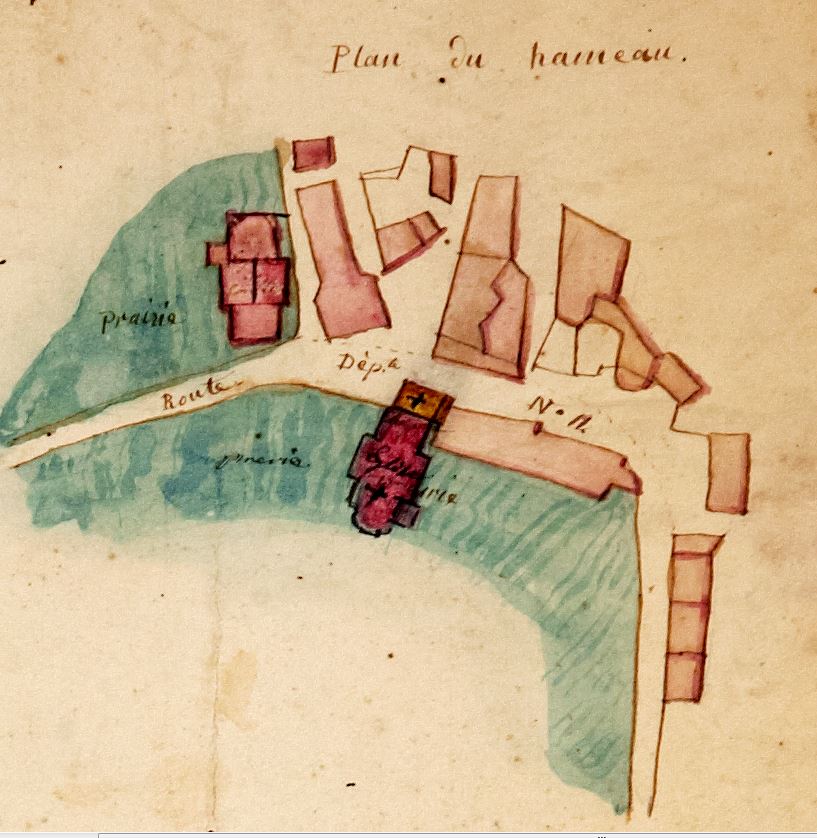 Détail du projet de Piattini : plan du hameau.