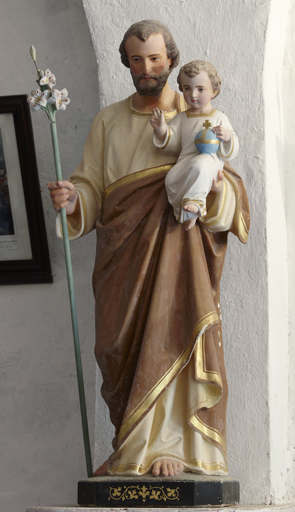 Statue (petite nature) : saint Joseph et l'Enfant