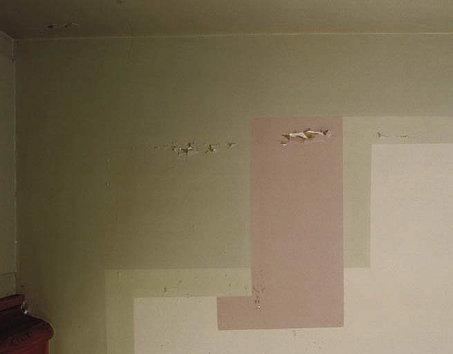 Rez-de-chaussée. Hall Ac. Plafond. Décor d'angle peint.