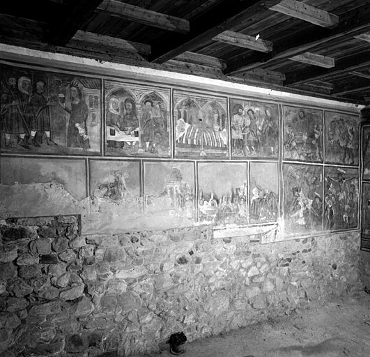 ensemble des peintures monumentales du mur nord de la chapelle Saint-Jacques