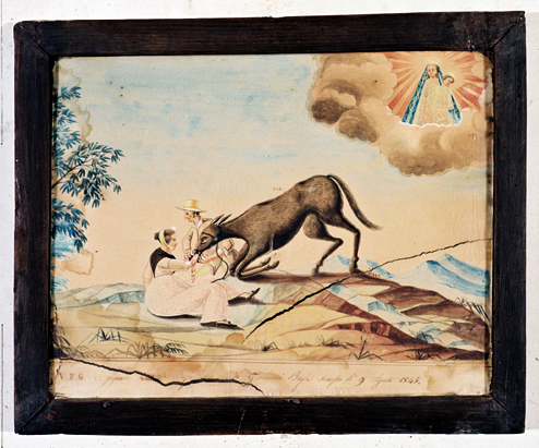 ex-voto, tableau : Femme mordue par un âne, Lucrezia Bufa